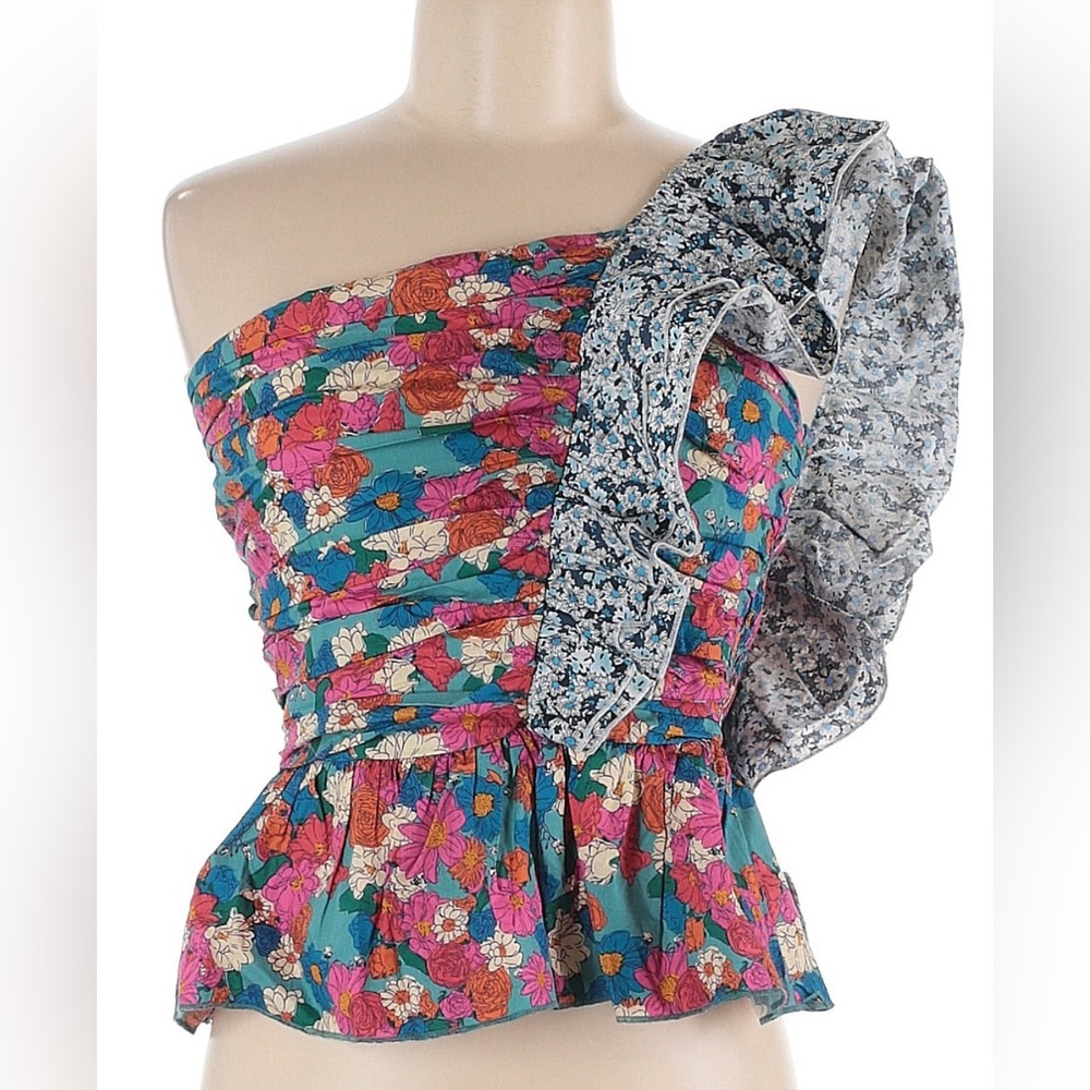 Umgee Floral One-Shoulder Top